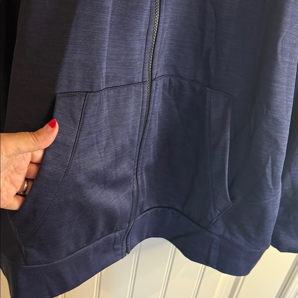 Spyder Active Men's Hooded Full Zip Jacket Brushed Fleece Lined Blue Red SizeXXL - Picture 5 of 16